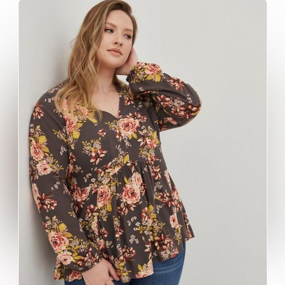 Torrid Babydoll Rayon Crepe Top